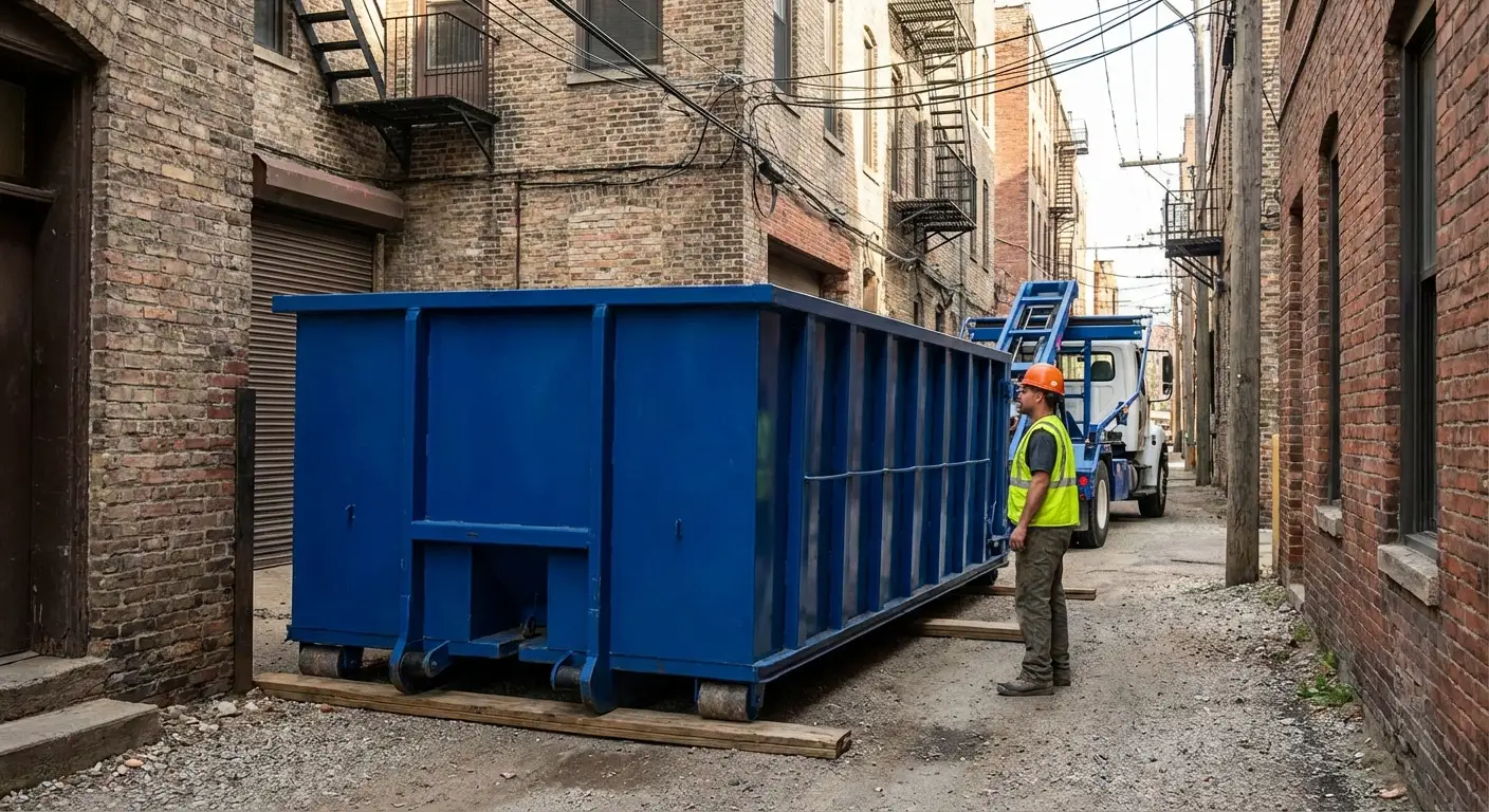 Narrow alley access challenges in Syracuse