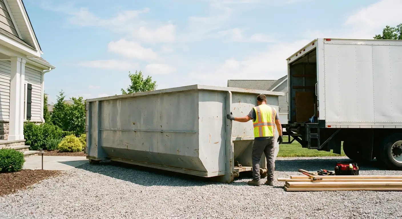 Roll-off dumpster dimensions and footprint visualization in Syracuse, NY